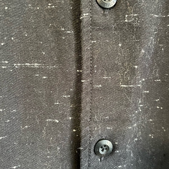 Cromwell Men’s Black w White Specks & White Pocket Short Sleeve Button Up Shirt - Picture 4 of 7